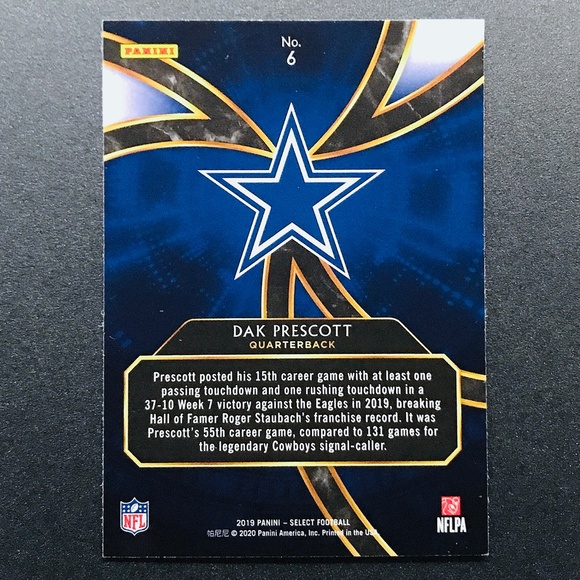 Dak Prescott - 2019 Select Phenomenon #6 - Picture 2 of 2